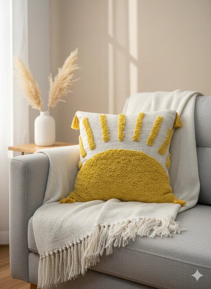 Sunrise Tufted Cushion Cover – 24" × 24"