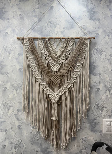 Beige &amp; White Wall Hanging – 3 Feet Wide