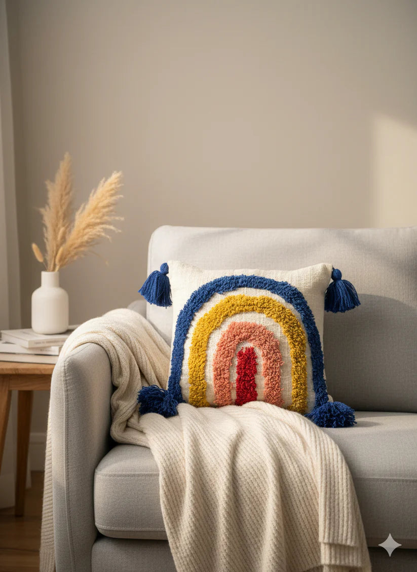 Rainbow Tufted Cushion Cover – 12×12