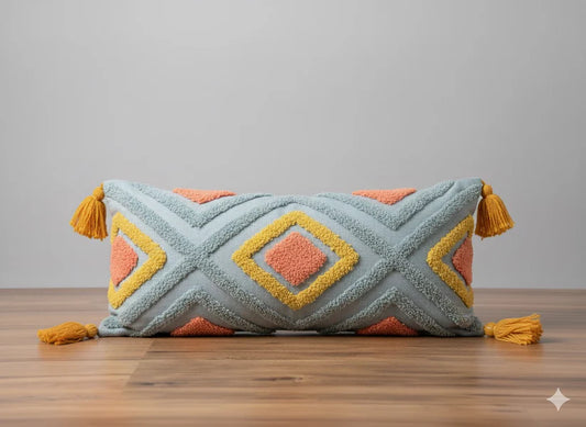 Grey Orange Lumbar Cushion