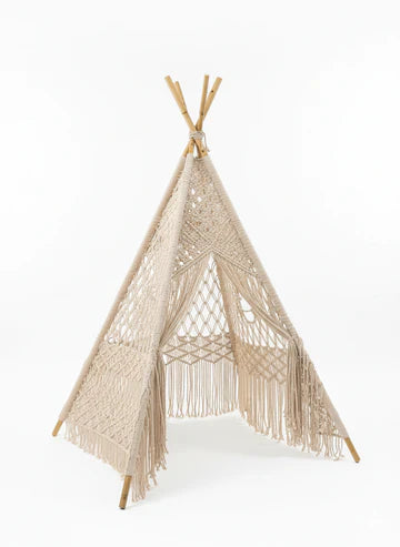 8 Feet Beige Macramé Teepee Tent