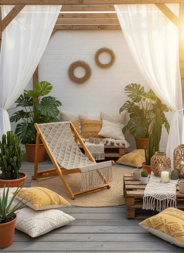 Beige Macramé Relax Chair