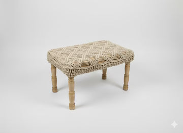 2 ft Beige Macrame Bench